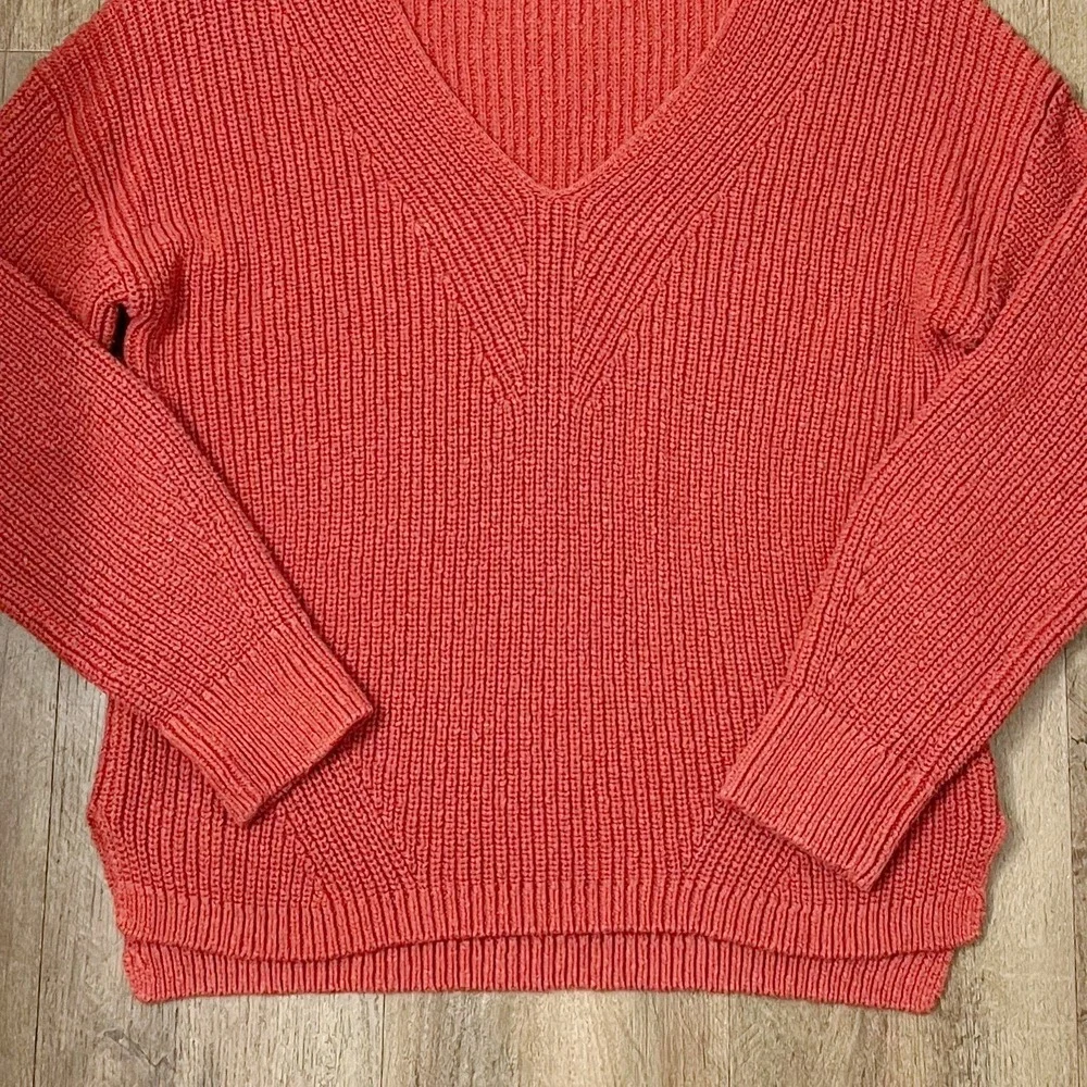 Madewell Ridgeton Pullover Burn Orange Knit Sweater‎ Size Large